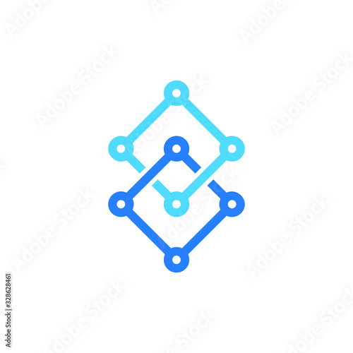 Technology icon, logo. Vector tech icon