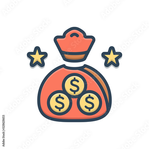 Color illustration icon for finance