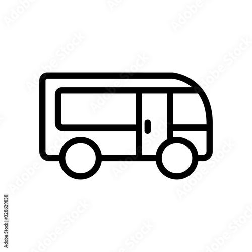Food truck Icon vector. Thin line sign. Isolated contour symbol illustration