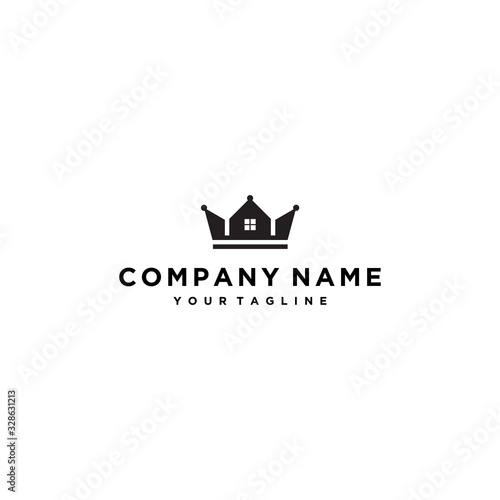 Abstract crown house logo icon vector design