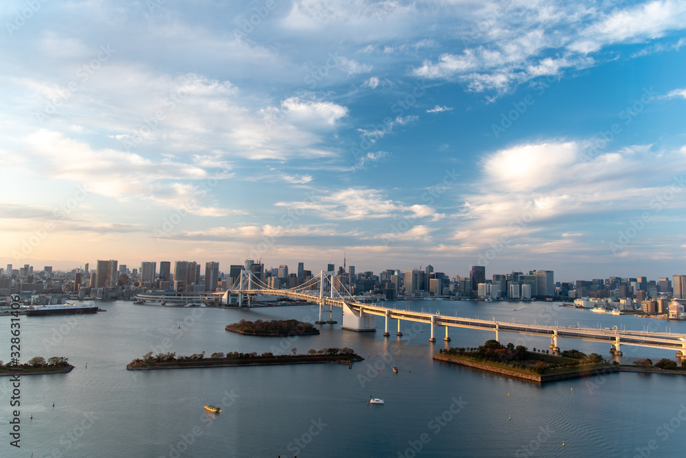 view of the river in Odaiba Tokyo.