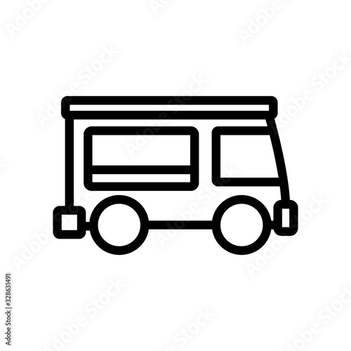 Food truck Icon vector. Thin line sign. Isolated contour symbol illustration