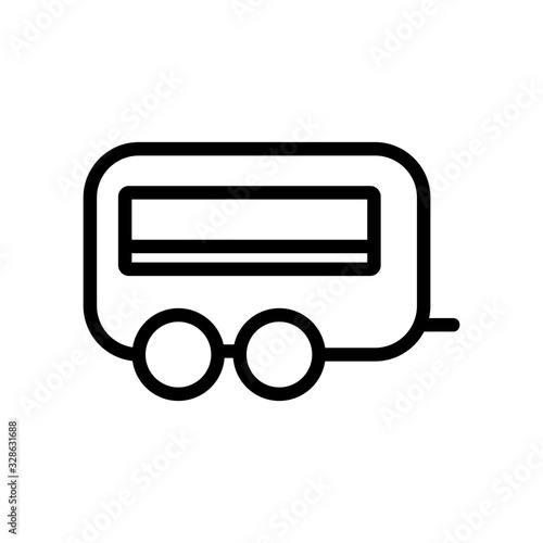 Food truck Icon vector. Thin line sign. Isolated contour symbol illustration