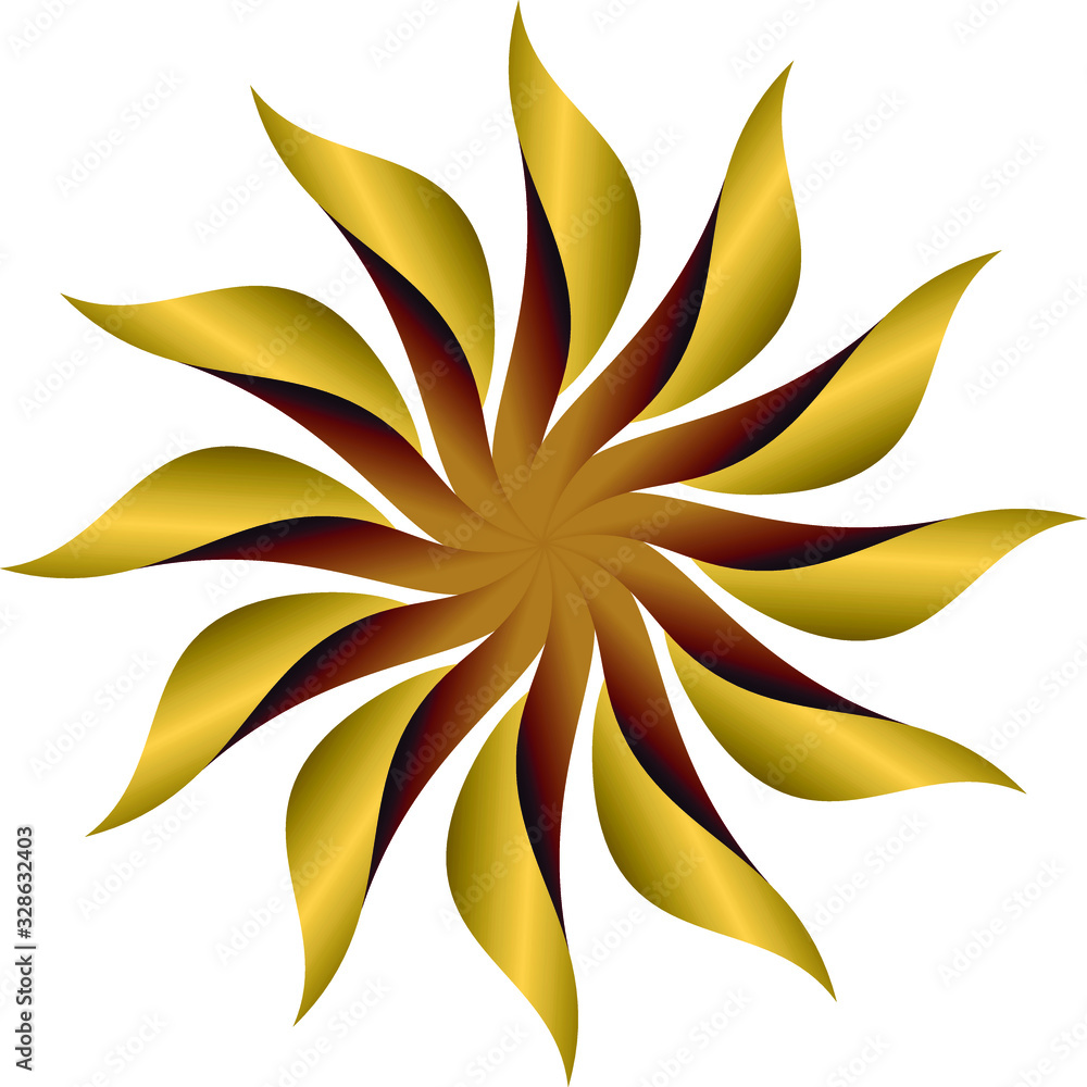 gold ornament flower Logo