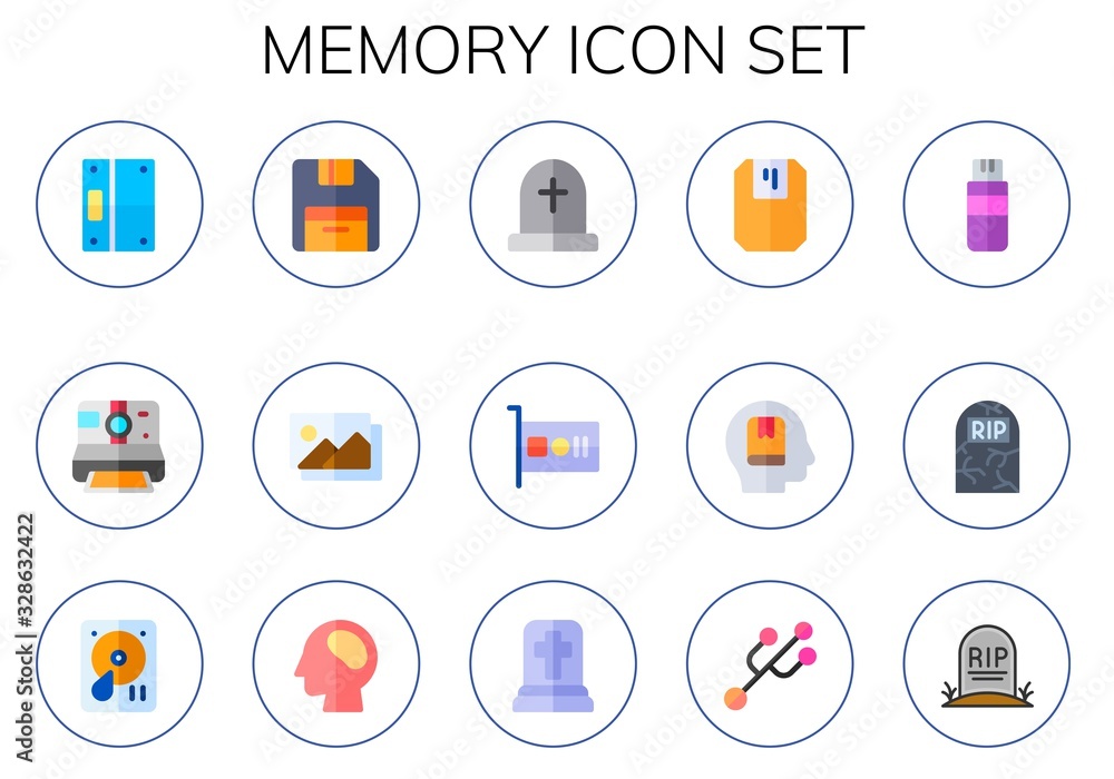 Modern Simple Set of memory Vector flat Icons Modern Simple Set of memory Vector flat Icons