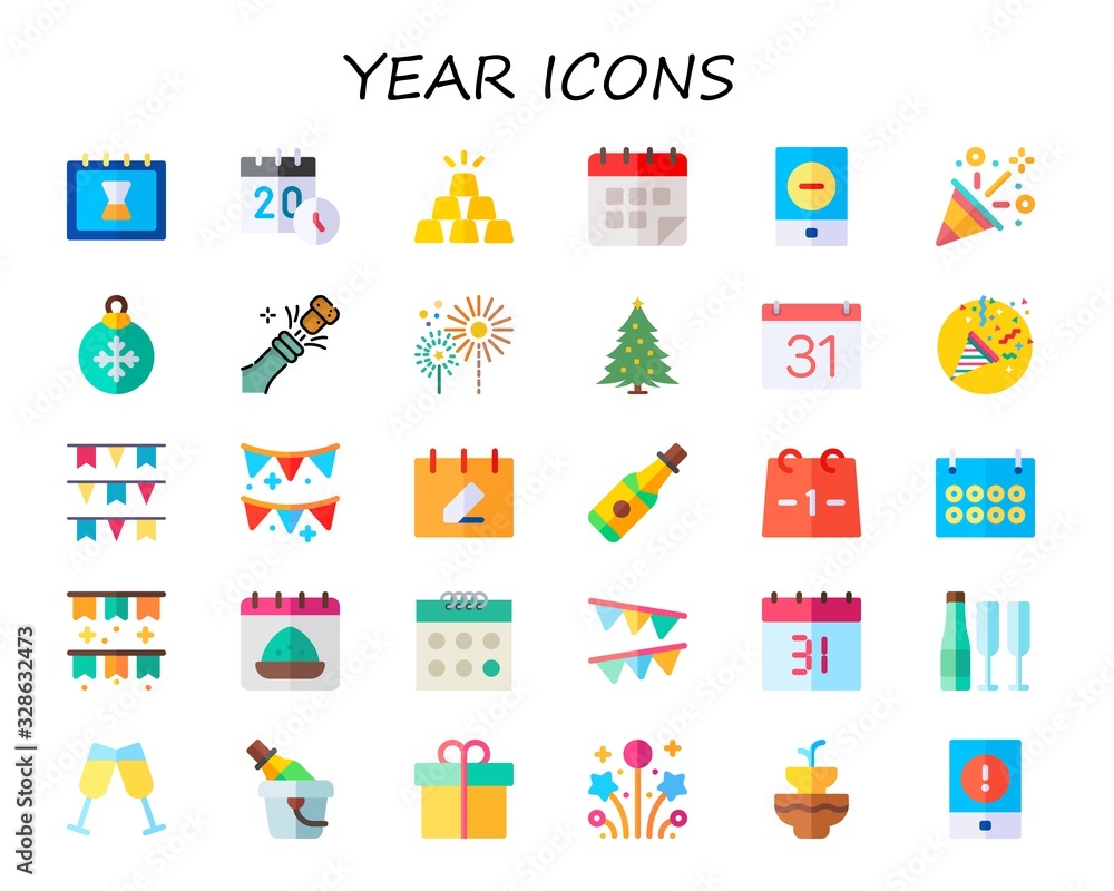 year icon set year icon set