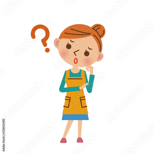 困った表情でほおづえをつく主婦