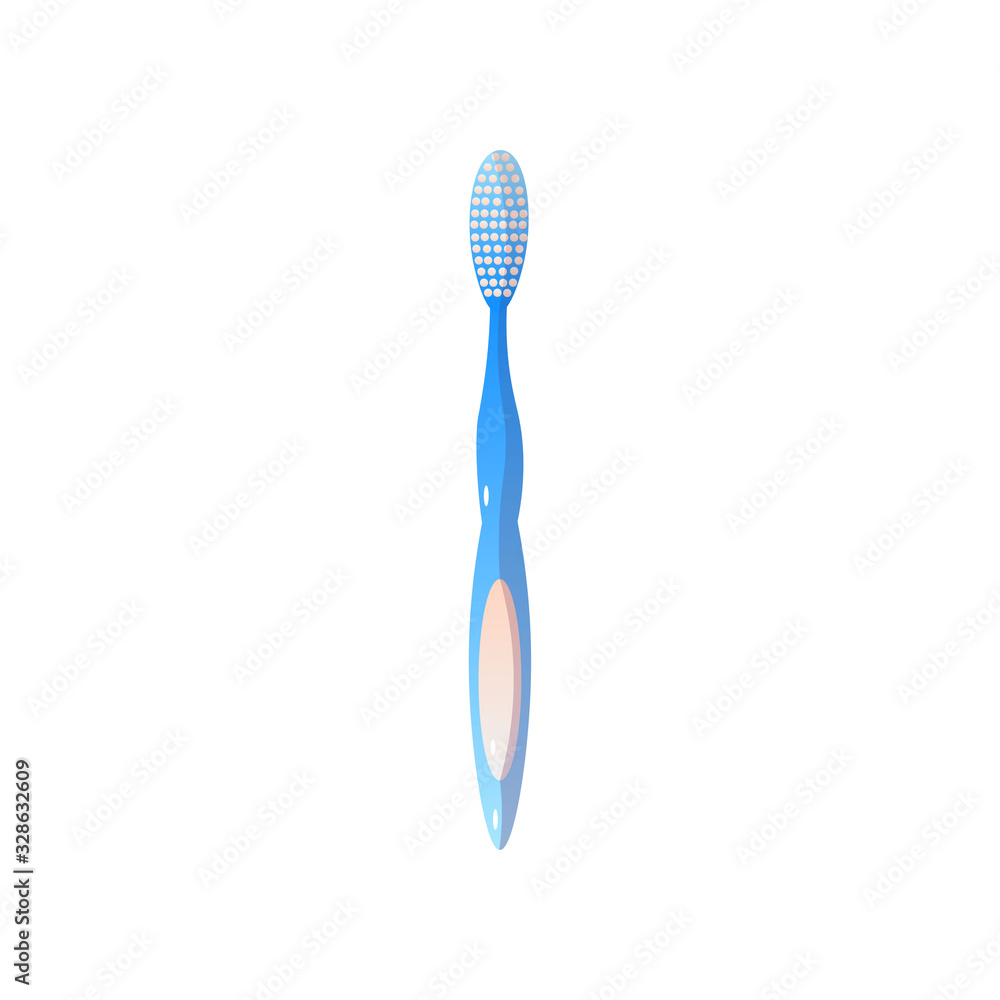 Beautiful toothbrush of blue color of an unusual form. Beautiful toothbrush of blue color of an unusual form.