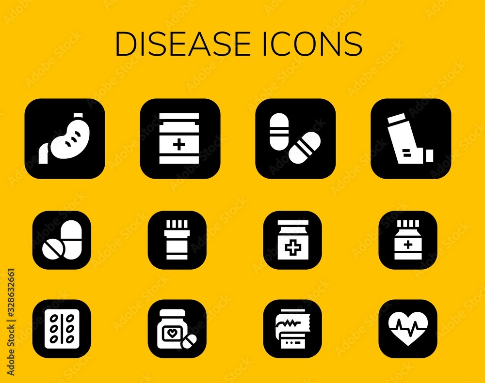 disease icon set disease icon set