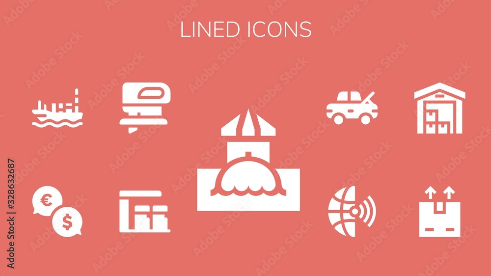 lined icon set
