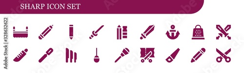 Modern Simple Set of sharp Vector filled Icons