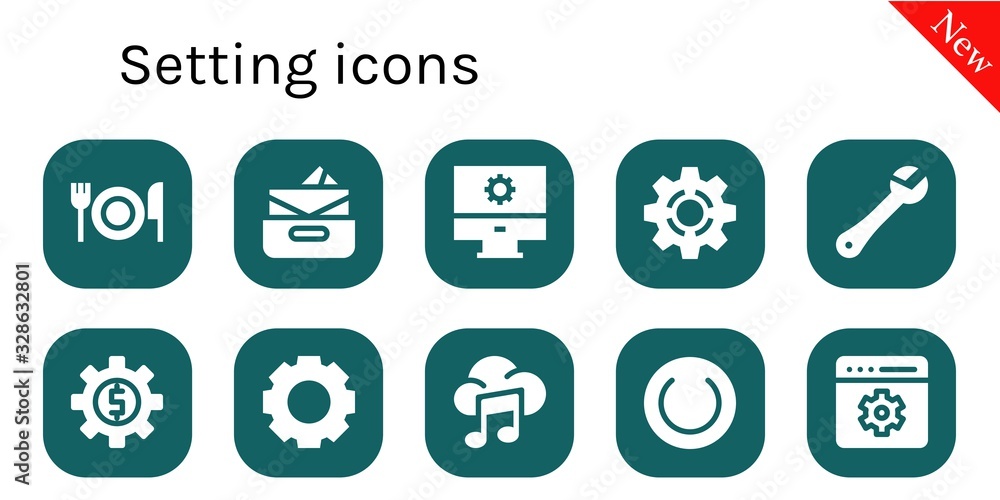 Modern Simple Set of setting Vector filled Icons Modern Simple Set of setting Vector filled Icons
