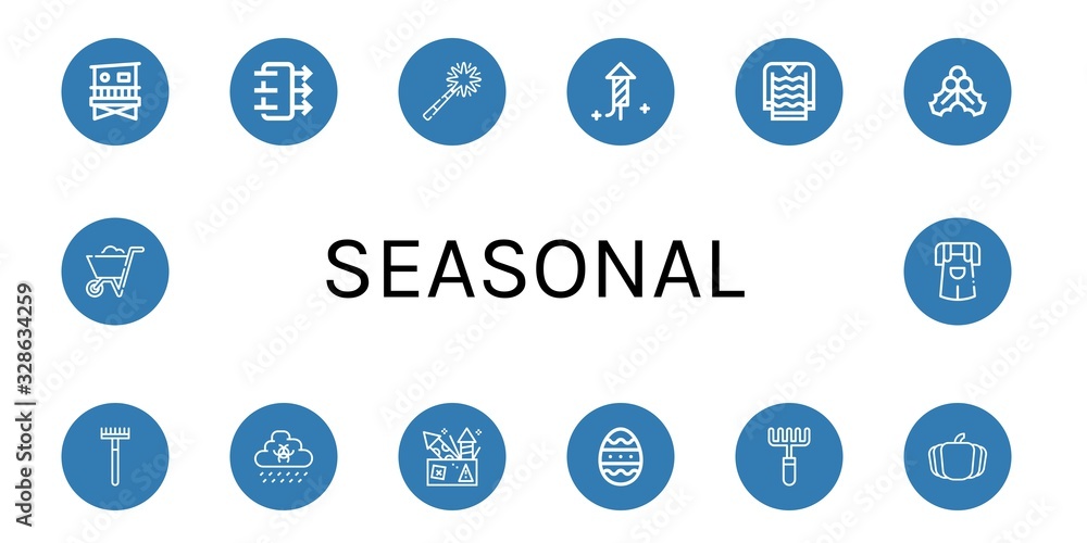 Set of seasonal icons