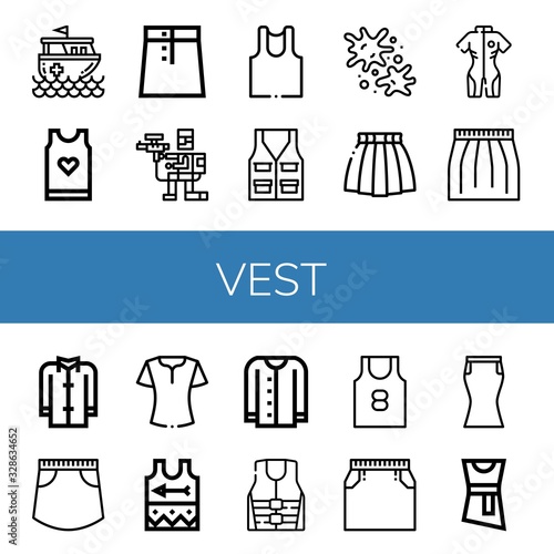 vest simple icons set