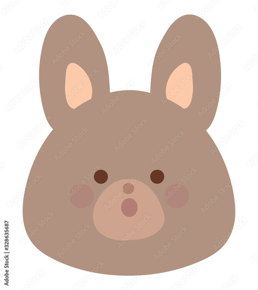 うさぎのイラスト 驚く 茶色 線なし うさぎのイラスト 驚く 茶色 線なし