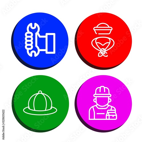 contractor simple icons set