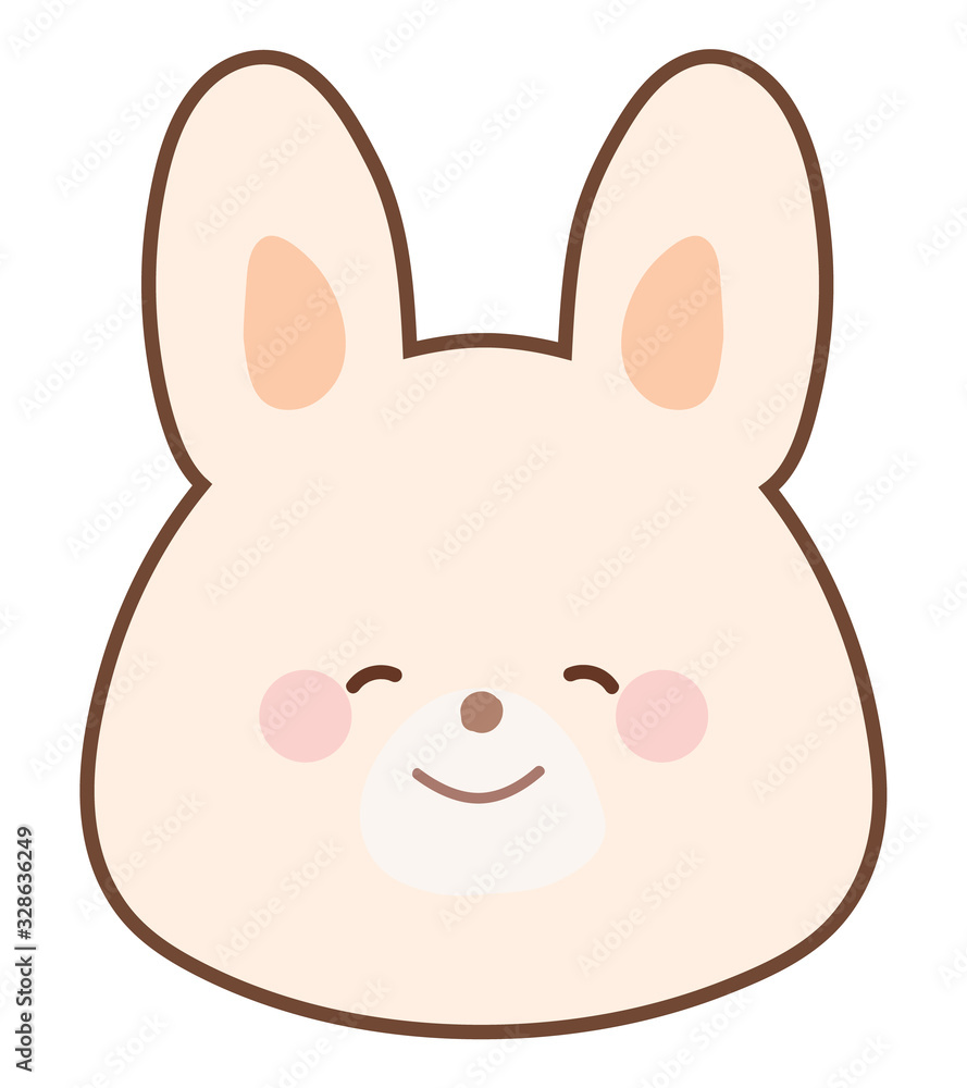 うさぎのイラスト 笑顔 線あり うさぎのイラスト 笑顔 線あり
