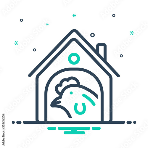 Mix icon for chicken in coop