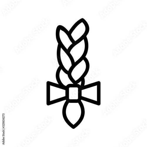 braid Icon vector. Thin line sign. Isolated contour symbol illustration