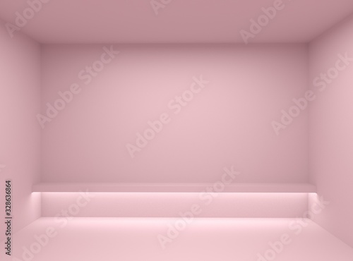 Wallpaper Mural simple pink chair and pink wall 3d image Torontodigital.ca