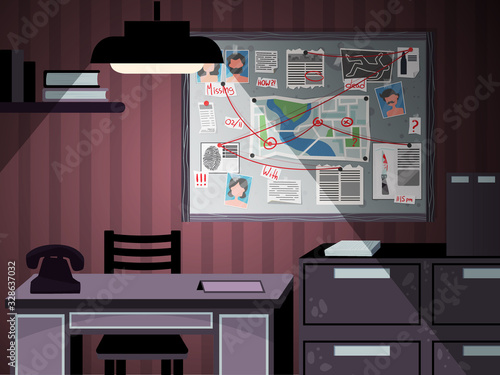 Detective Office Interior Composition