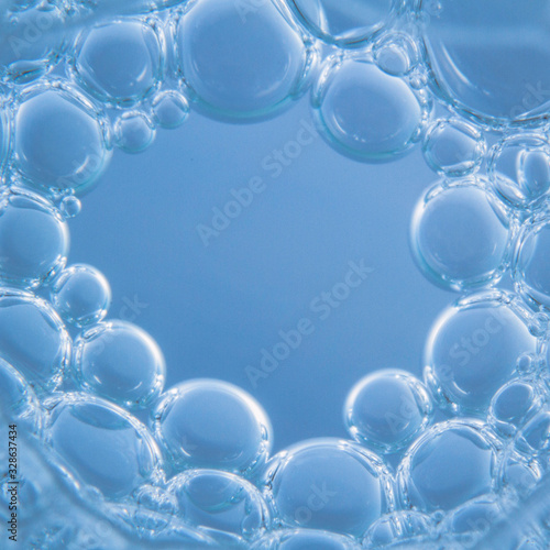 Macro shots soapy water bubbles close-up