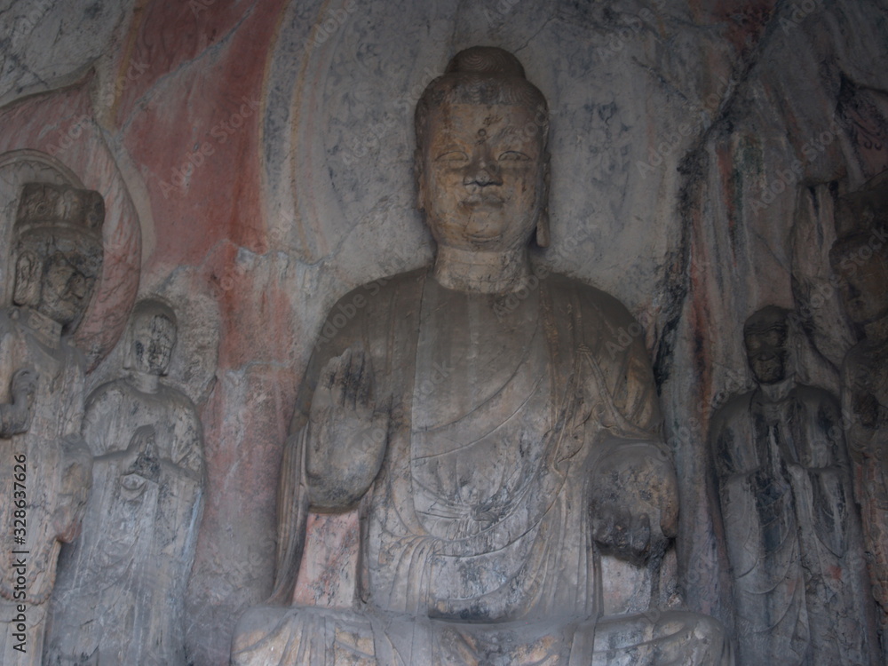 Buddha Relief, Longmen Grotto Caves, Luoyang, China Buddha Relief, Longmen Grotto Caves, Luoyang, China