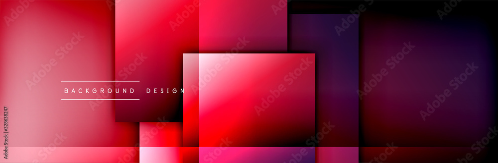 Square shapes composition geometric abstract background. 3D shadow effects and fluid gradients. Modern overlapping forms Square shapes composition geometric abstract background. 3D shadow effects and fluid gradients. Modern overlapping forms