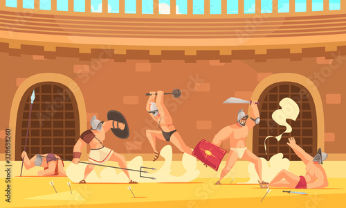 Roman Gladiators Illustration