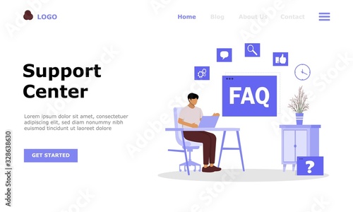 Frequently Asked Questions Vector Illustration Concept , Suitable for web landing page, ui,  mobile app, editorial design, flyer, banner, and other related occasion © Honeybe