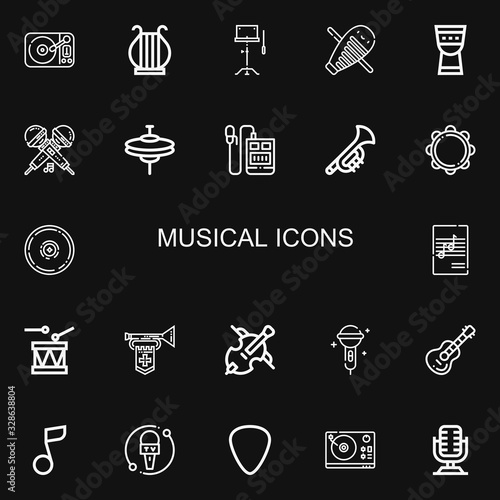 Editable 22 musical icons for web and mobile