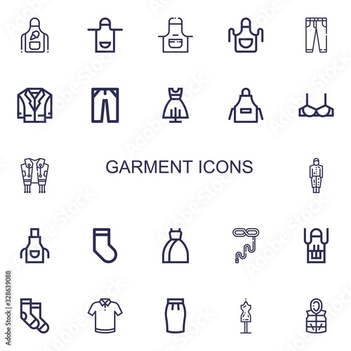 Editable 22 garment icons for web and mobile