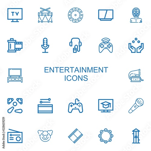 Editable 22 entertainment icons for web and mobile