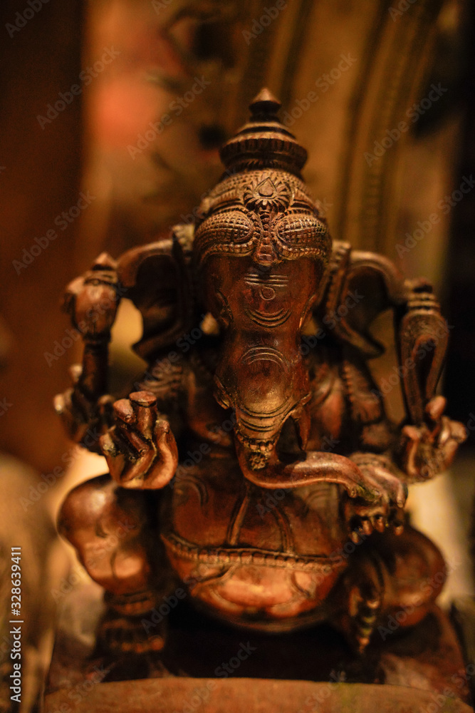 Antique lord ganesha statue in museum