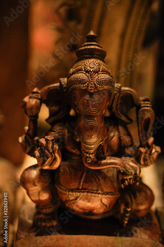 Antique lord ganesha statue in museum