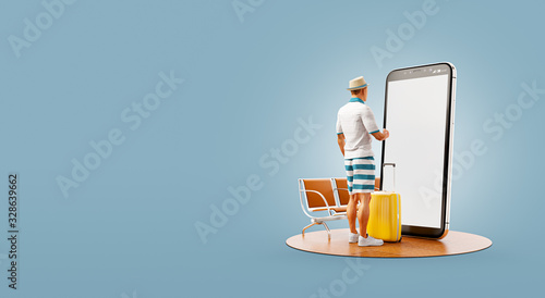 Unusual 3d illustration smart phone application