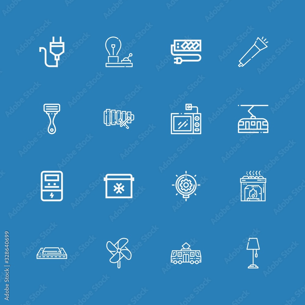 Editable 16 electric icons for web and mobile Editable 16 electric icons for web and mobile