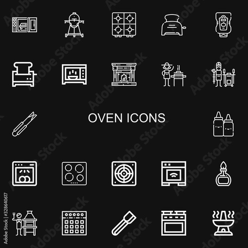 Editable 22 oven icons for web and mobile