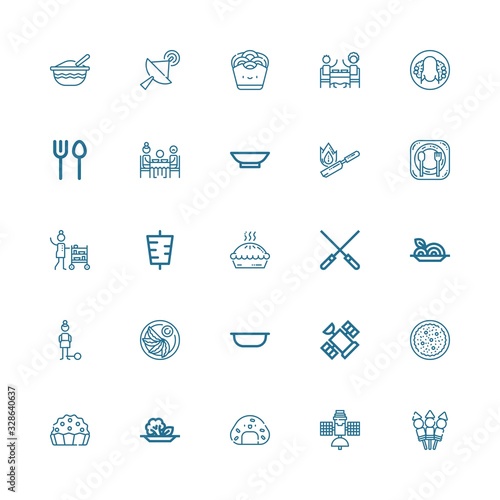 Editable 25 dish icons for web and mobile