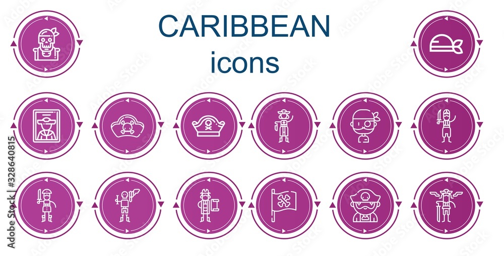 Editable 14 caribbean icons for web and mobile Editable 14 caribbean icons for web and mobile