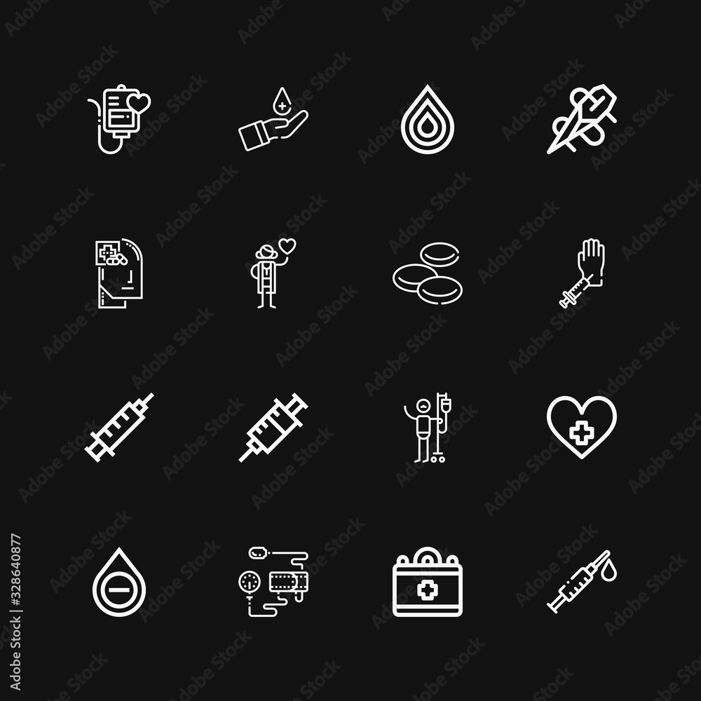 Editable 16 blood icons for web and mobile Editable 16 blood icons for web and mobile