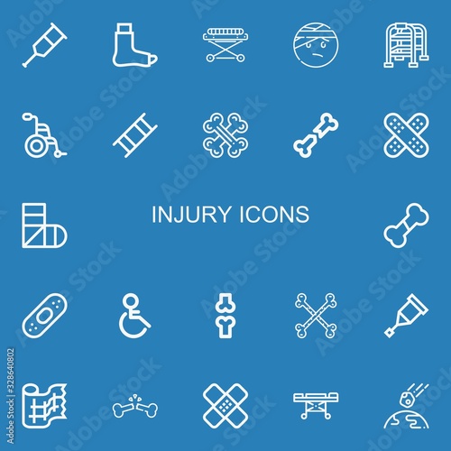 Editable 22 injury icons for web and mobile