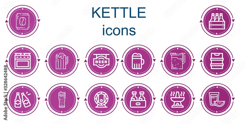 Editable 14 kettle icons for web and mobile Editable 14 kettle icons for web and mobile
