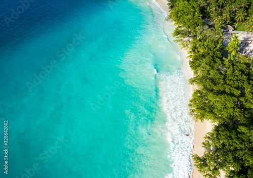 Anse Lazio Beach drone view in Praslin Island Seychelles  © NEWTRAVELDREAMS