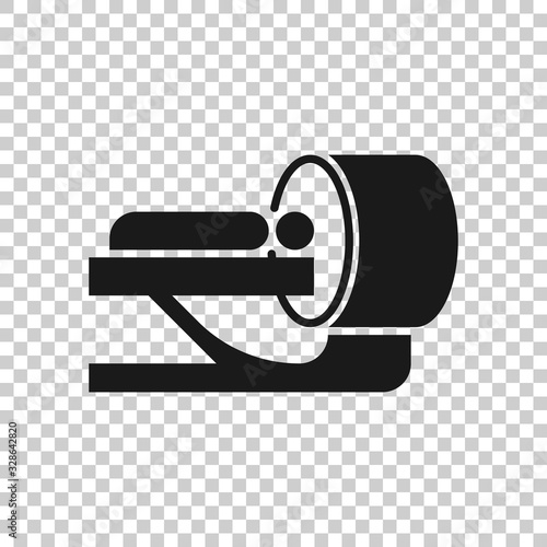 Radiology icon in flat style. Tomography vector illustration on white isolated background. Mri scanner business concept.
