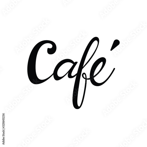 cafe text in brush style vector