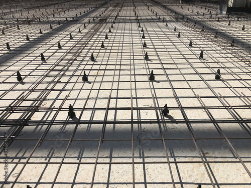 Billede på lærred Metal reinforcement grid with plastic holders