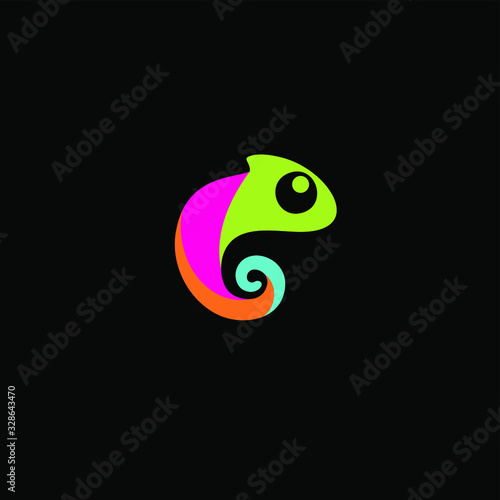 chameleon modern simple logo