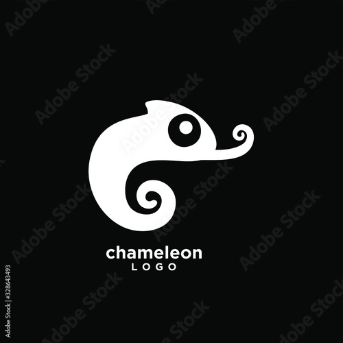 black chameleon logo icon design