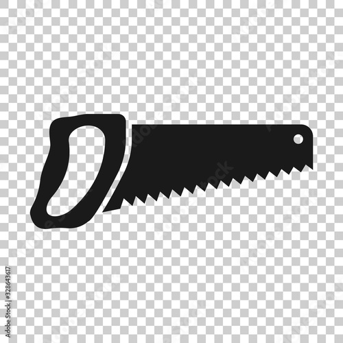 Saw blade icon in flat style. Working tools vector illustration on white isolated background. Hammer business concept.